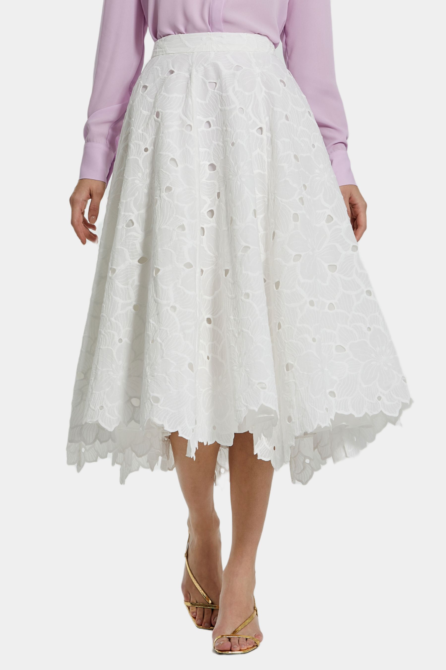 Embroidered Floral A Line Midi Skirt sold by Lord & Taylor product image thumbnail 4