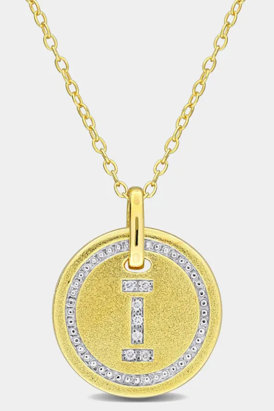 Initial I Diamond Accent Circle Necklace sold by Lord & Taylor