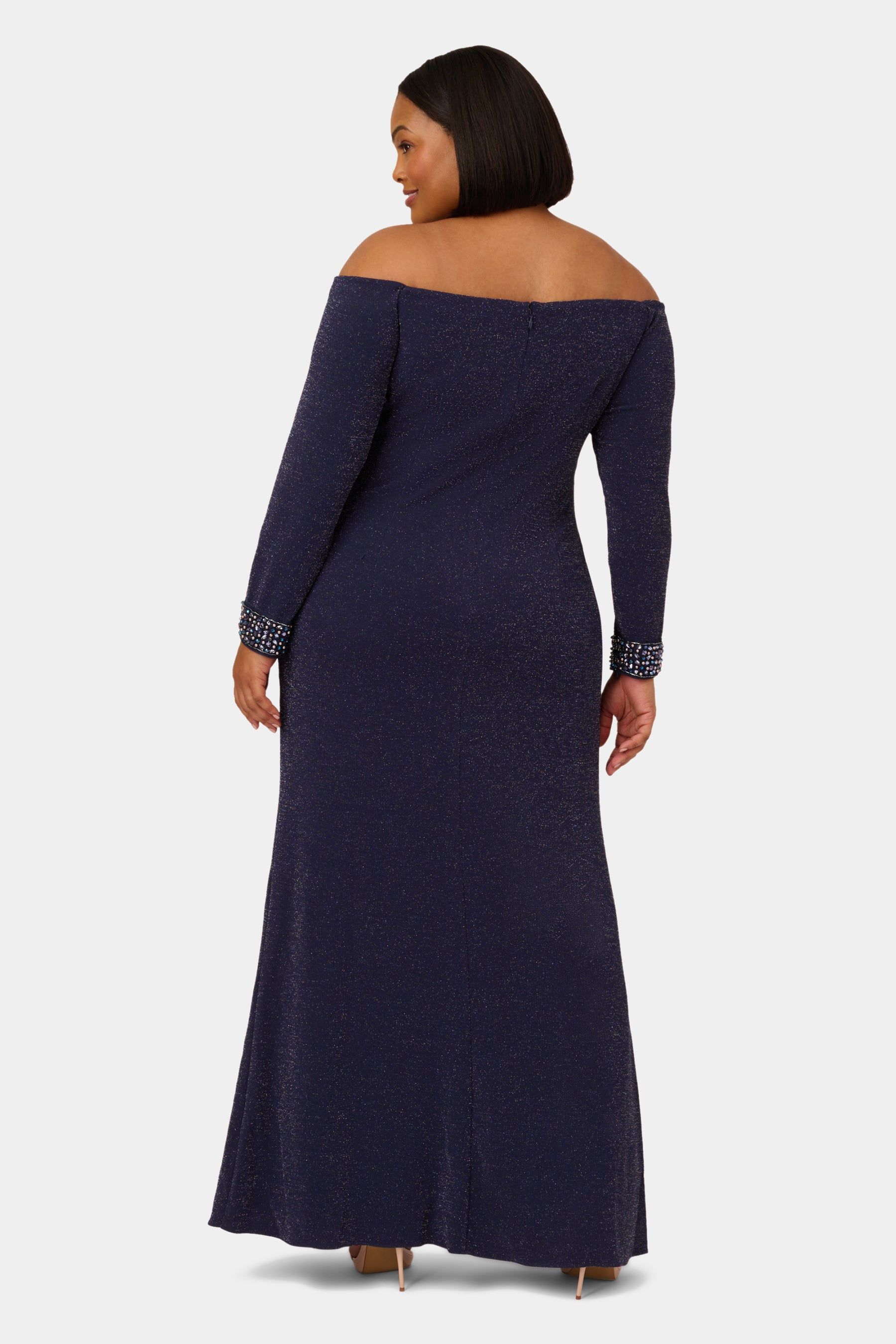 Metallic Knit Beaded Gown sold by Lord & Taylor product image thumbnail 2