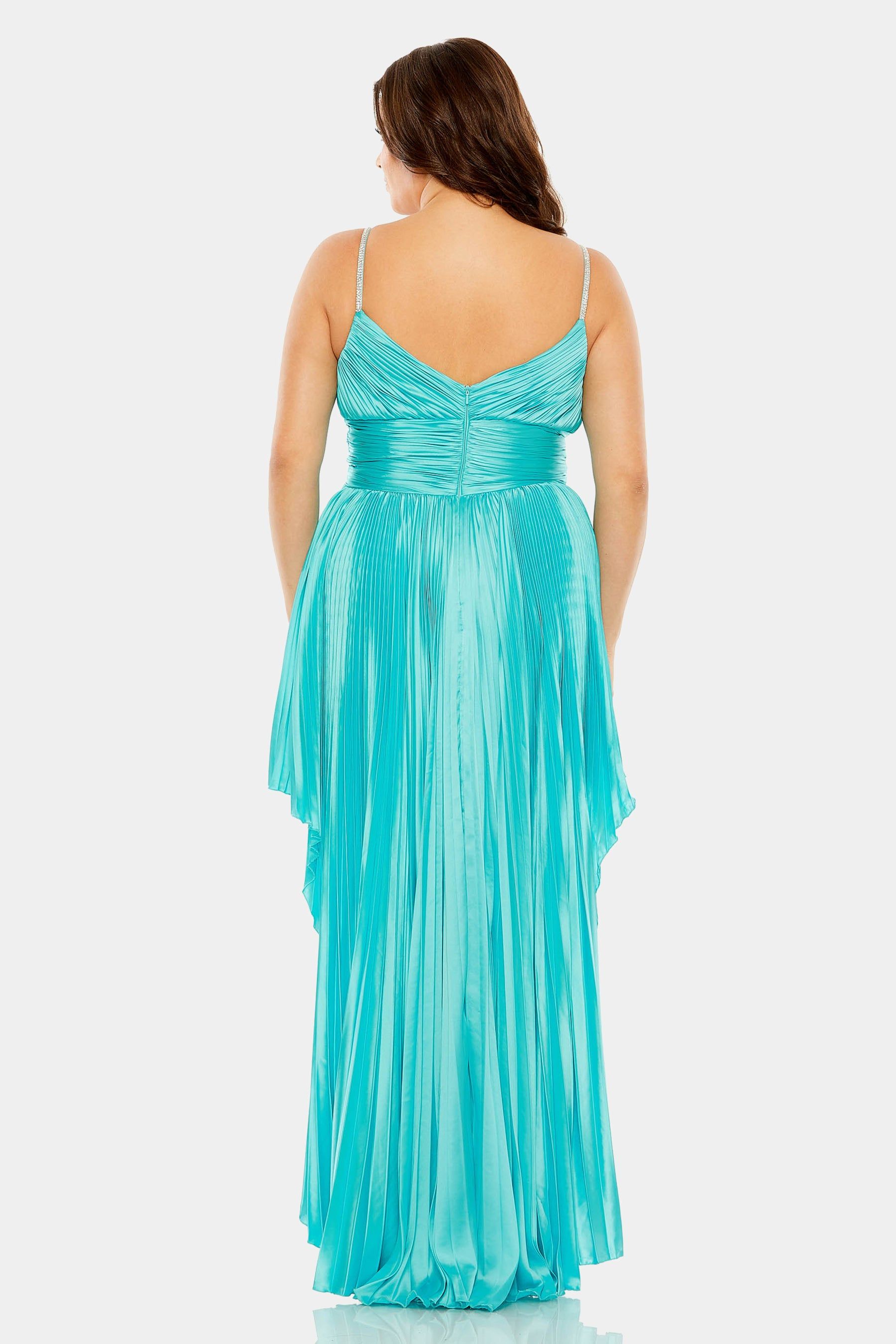 Rhinestoned Detail High Low Pleated Gown sold by Lord & Taylor product image thumbnail 8