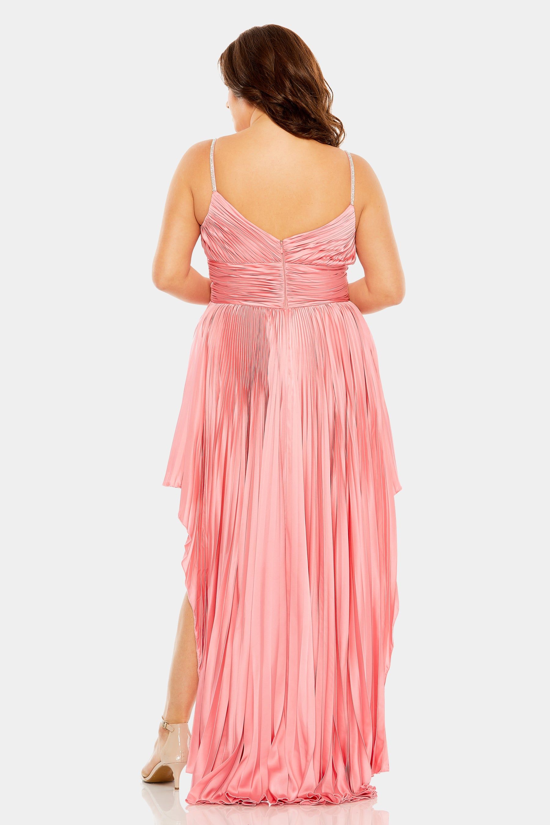 Rhinestoned Detail High Low Pleated Gown sold by Lord & Taylor product image thumbnail 5