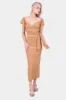 WAIST TIE PUFF SLEEVE CROP TOP sold by Lord & Taylor