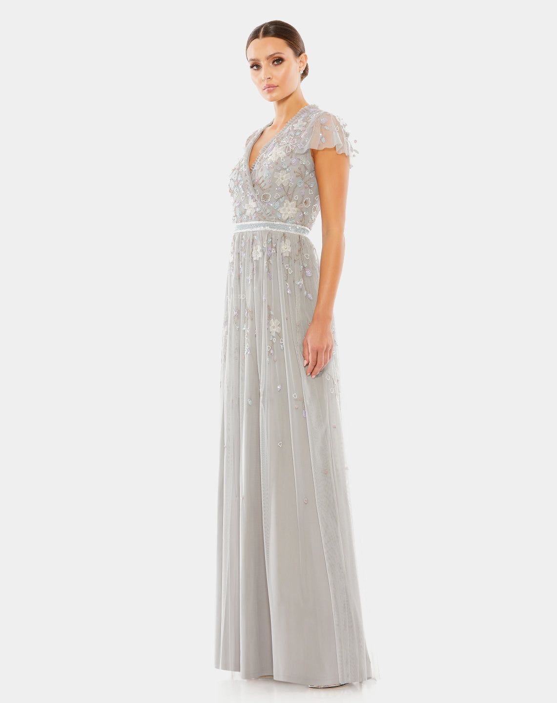 Embellished Asymmetrical Wrap Gown sold by Lord & Taylor product image thumbnail 4