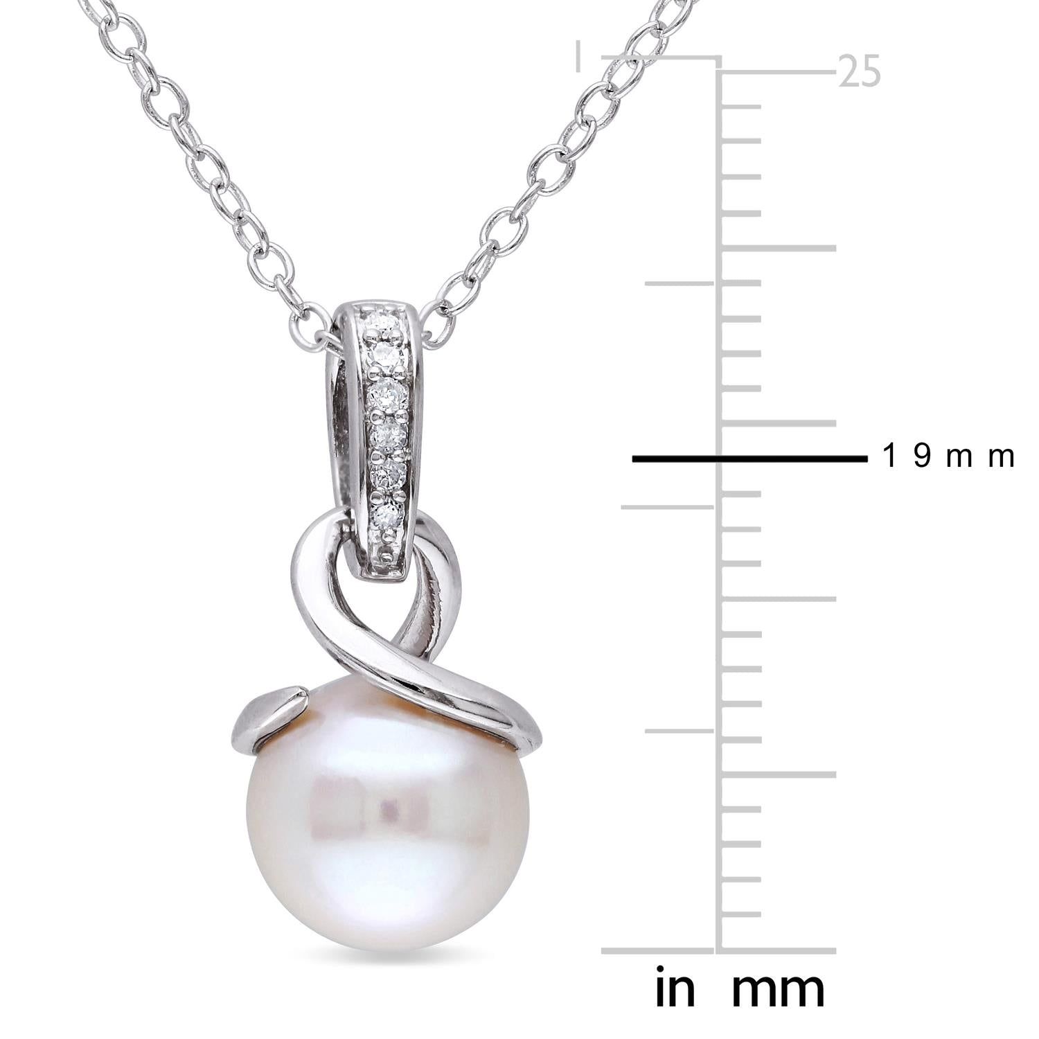Cultured Freshwater Pearl and Diamond Necklace sold by Lord & Taylor product image thumbnail 2