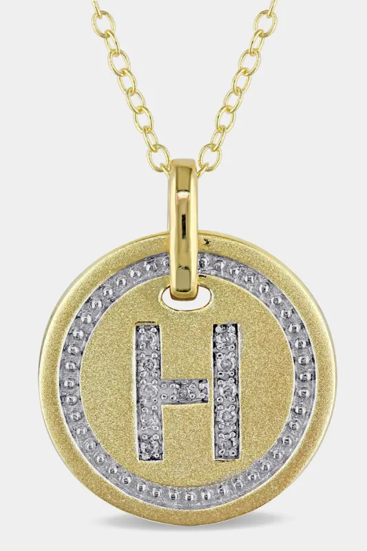 Initial H Diamond Accent Circle Necklace sold by Lord & Taylor