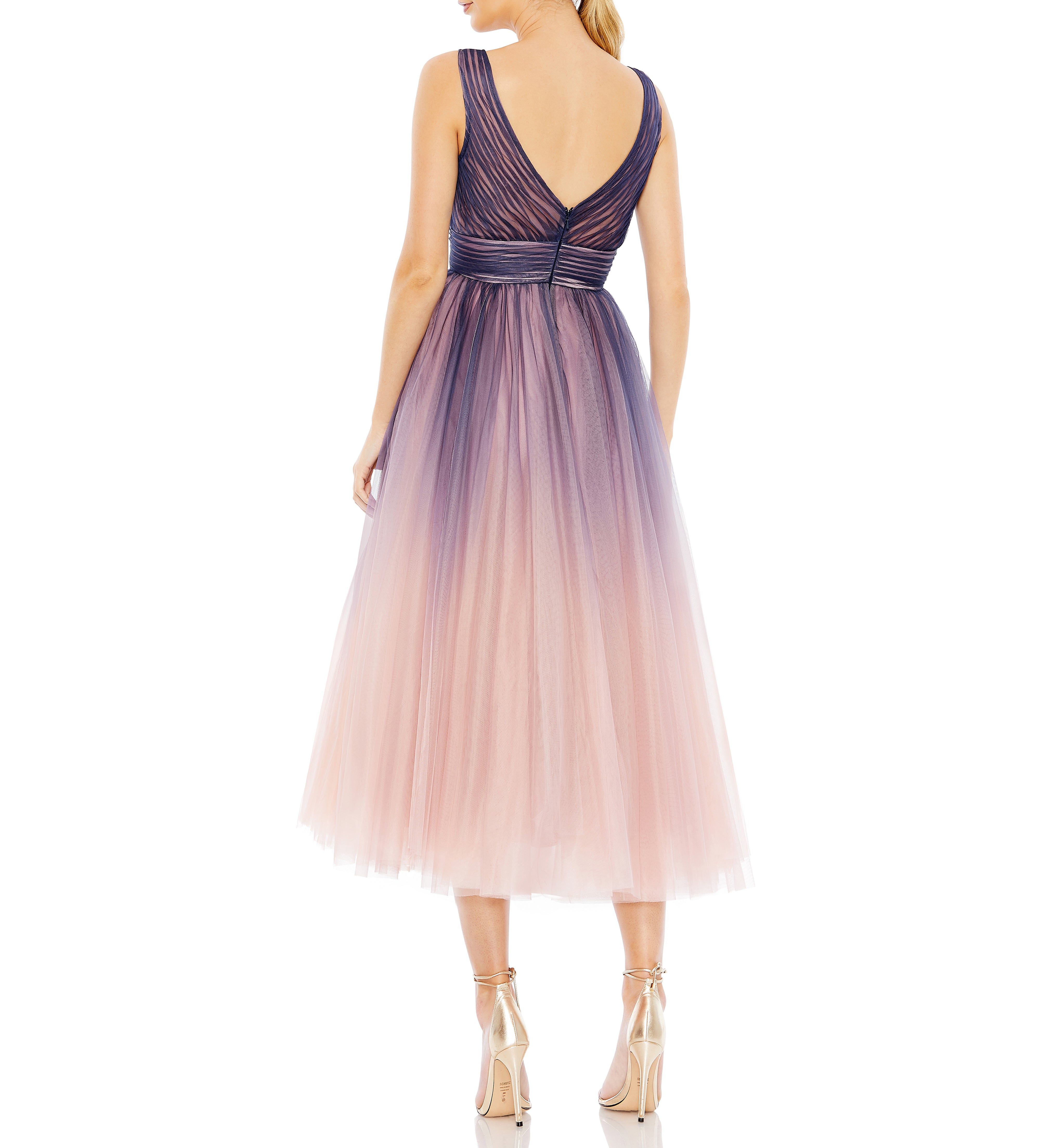 Ombre Sleeveless V Neck Midi Dress sold by Lord & Taylor product image thumbnail 4