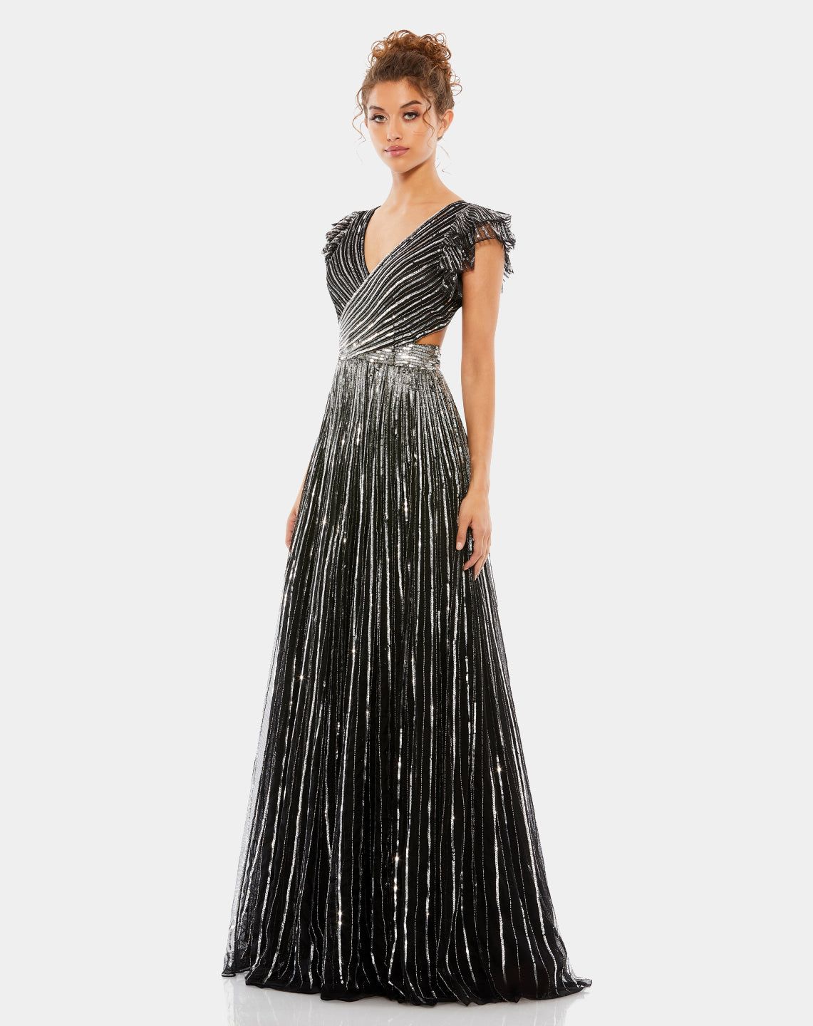 Sequined Cut Out Lace Up Gown sold by Lord & Taylor product image thumbnail 6