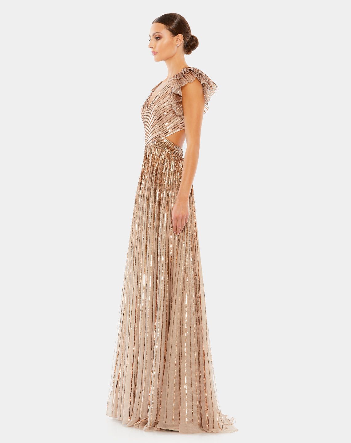 Sequined Cut Out Lace Up Gown sold by Lord & Taylor product image thumbnail 11