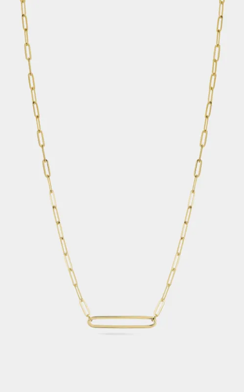 14K Gold Paperclip Chain Bar Necklace sold by Lord & Taylor