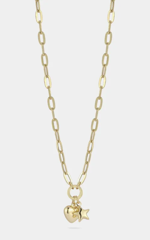 【MEJURI】ネックレス Paperclip Chain Charm Necklace 14k Gold Handcrafted Paperclip Chain Charm Necklace