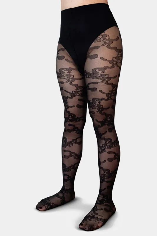 Lace Print Tights sold by Lord & Taylor