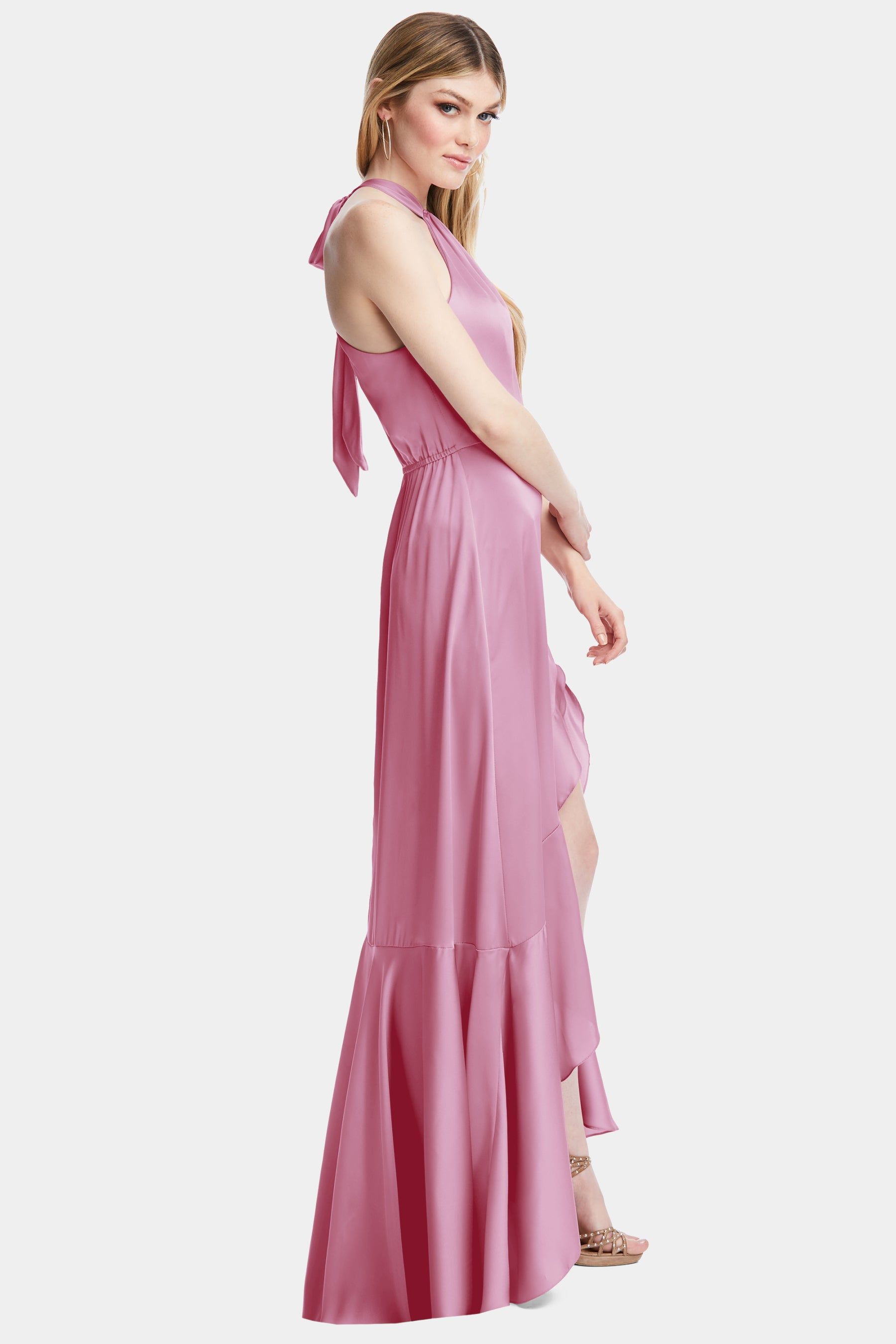 Asymmetric Cascade Ruffle Tie-Neck Maxi Dress sold by Lord & Taylor product image thumbnail 3