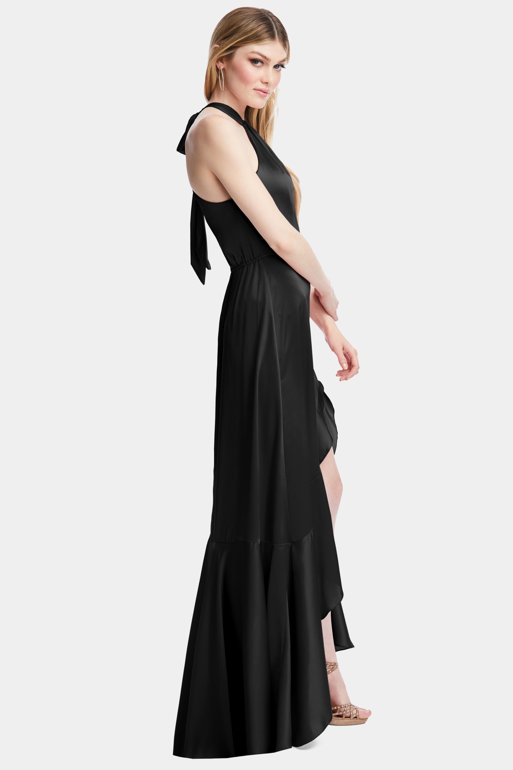 Asymmetric Cascade Ruffle Tie-Neck Maxi Dress sold by Lord & Taylor product image thumbnail 7