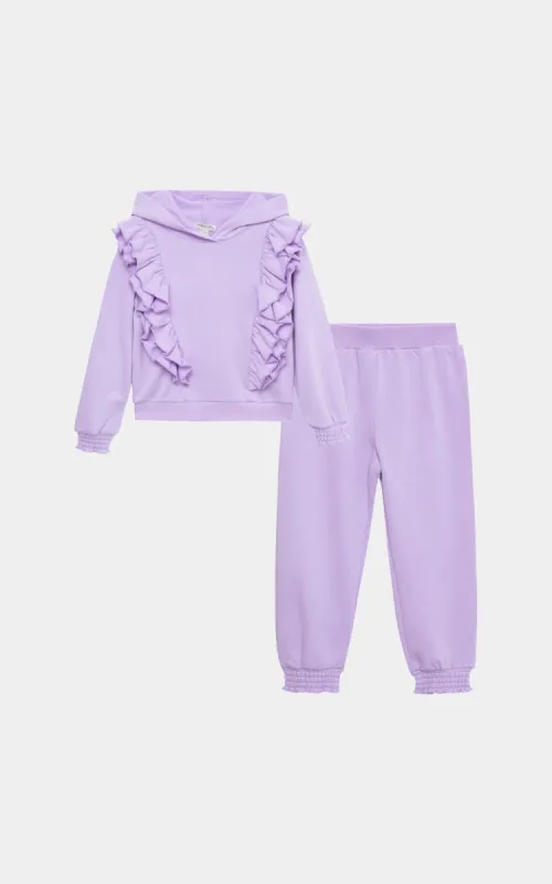 Girls Ruffle Hoodie & Smocked Joggers 2-Piece Set sold by Lord & Taylor