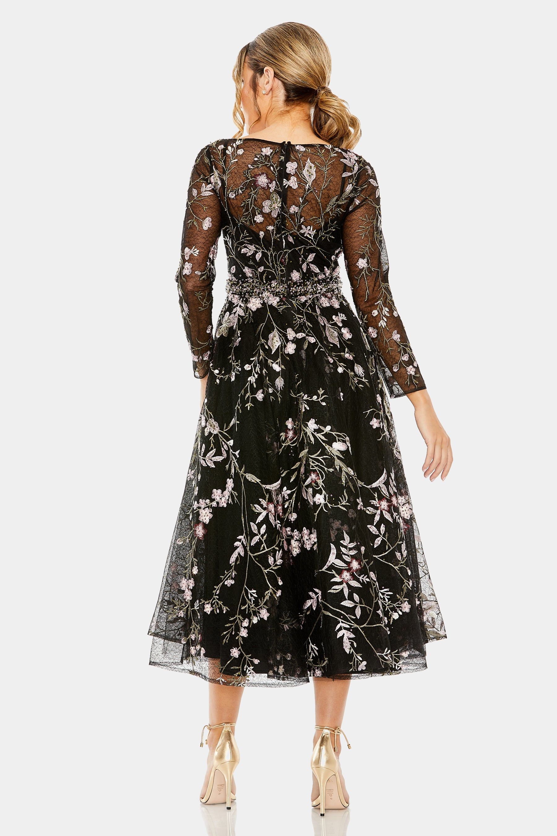 High Neck Long Sleeve Embroidered Dress sold by Lord & Taylor product image thumbnail 2