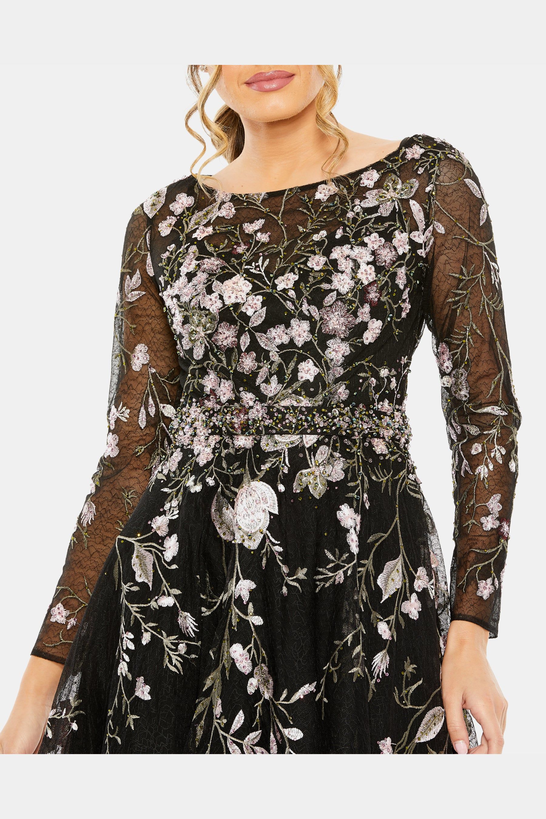 High Neck Long Sleeve Embroidered Dress sold by Lord & Taylor product image thumbnail 4