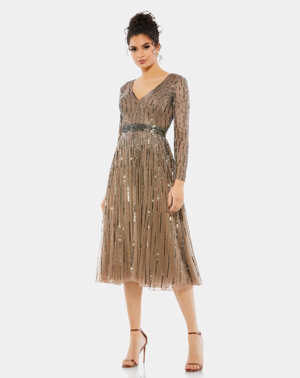 Long Sleeve Tea Length Dress sold by Lord & Taylor product image thumbnail 3