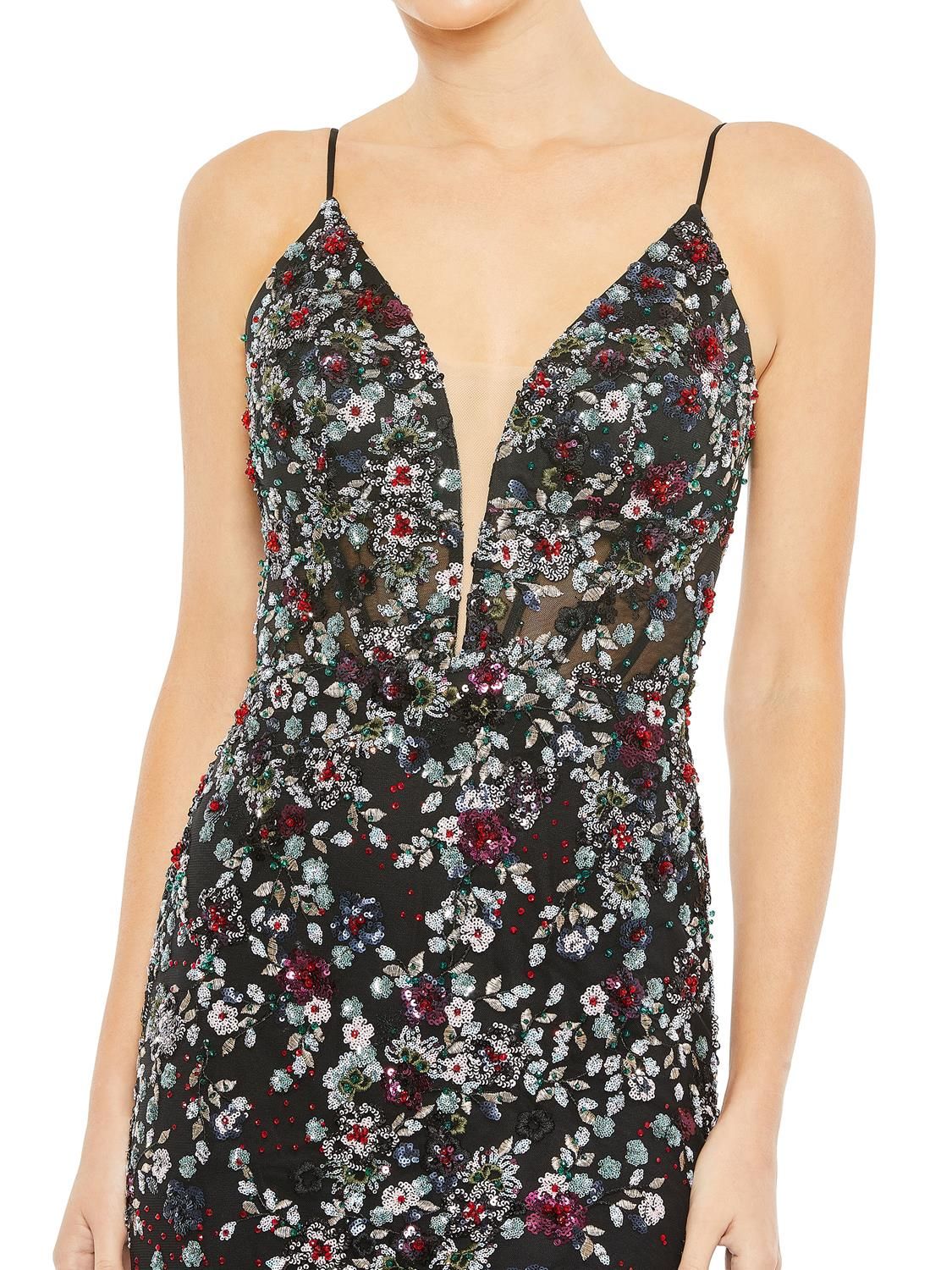 Embellished Plunge Neck Sleeveless Gown sold by Lord & Taylor product image thumbnail 3