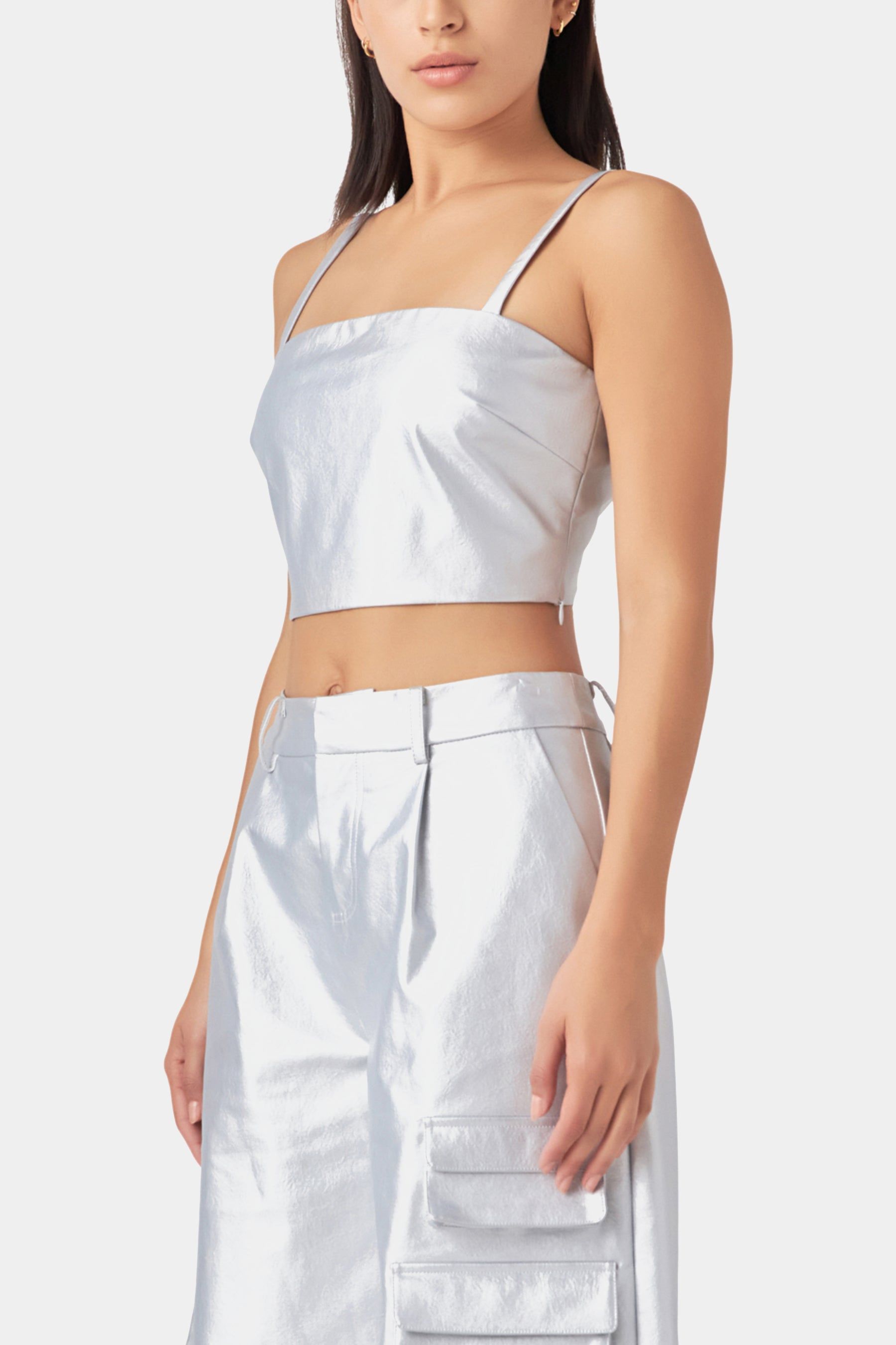 Faux Leather Crop Top sold by Lord & Taylor product image thumbnail 3