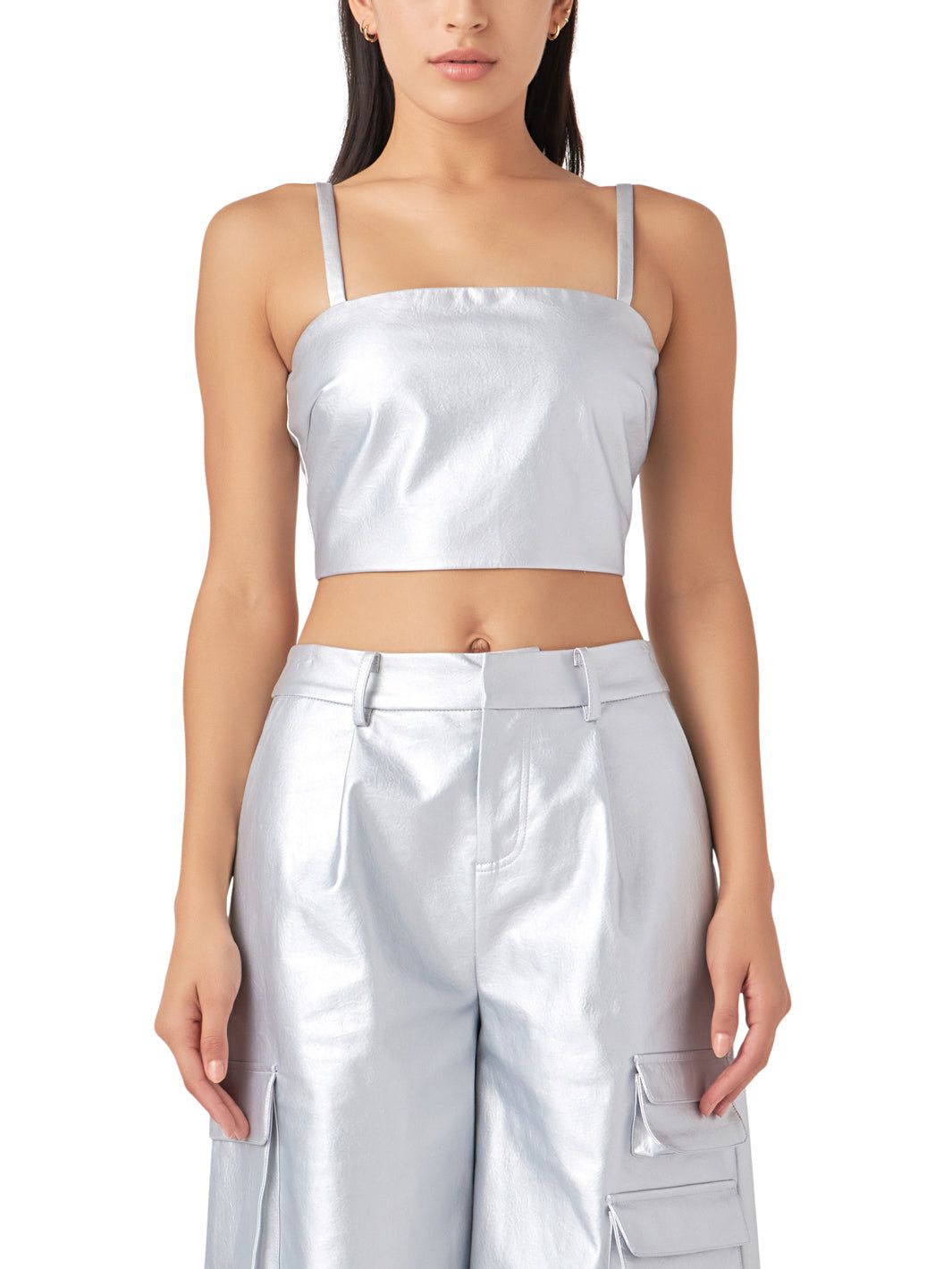Faux Leather Crop Top sold by Lord & Taylor product image thumbnail 6