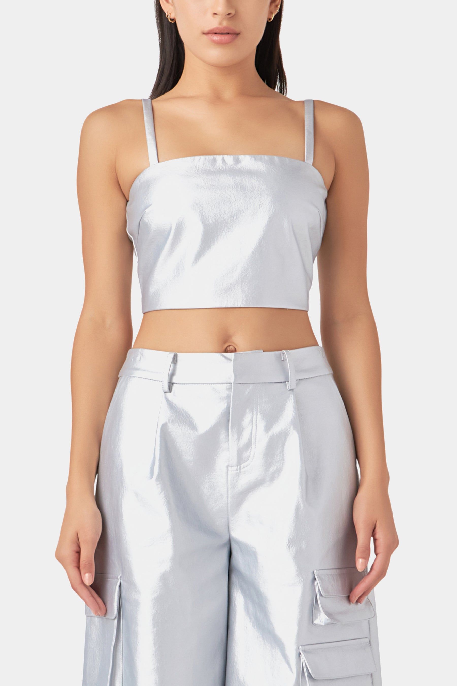 Faux Leather Crop Top sold by Lord & Taylor