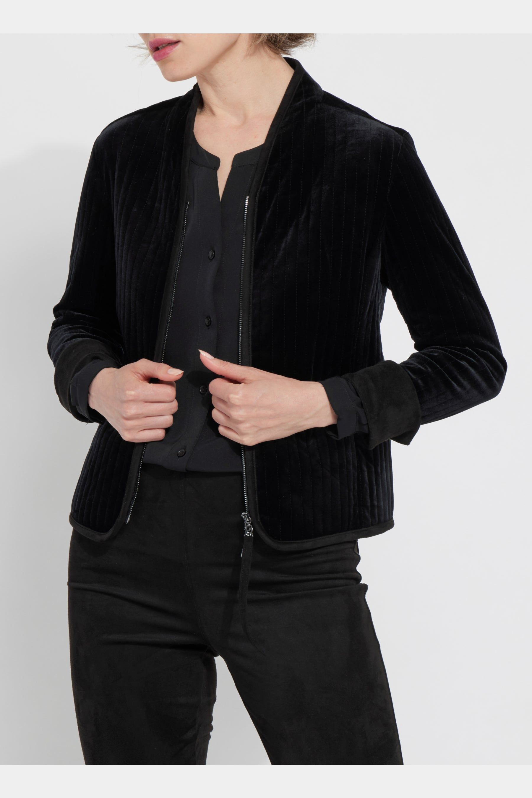 Scarlett Quilted Velvet Jacket sold by Lord & Taylor