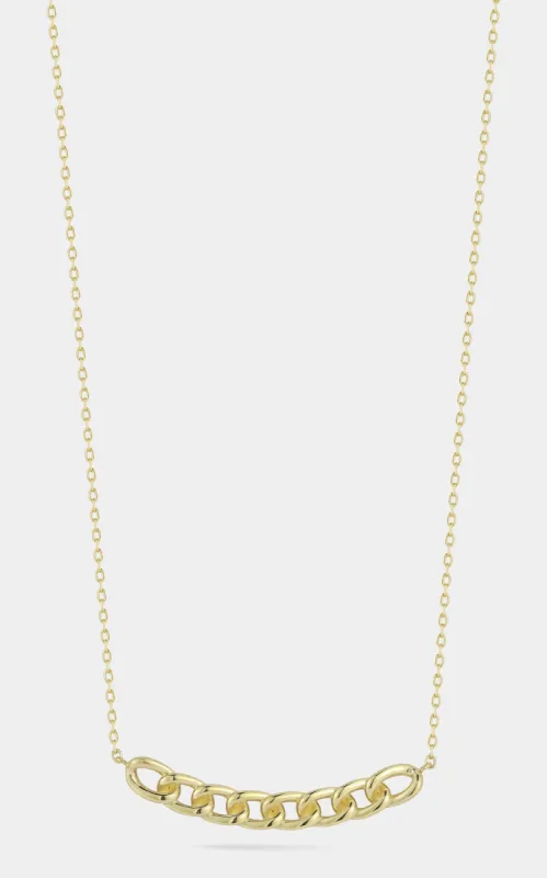 14K Gold Curved Bar Curb Necklace sold by Lord & Taylor