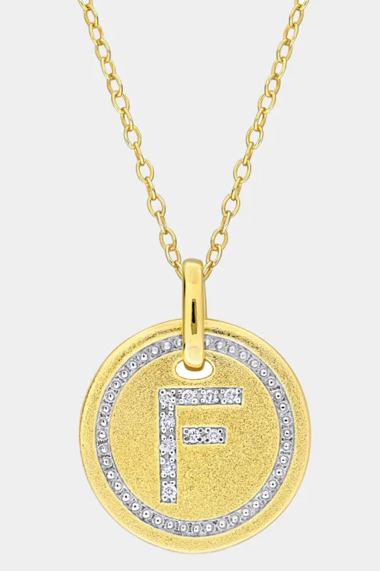 Initial F Diamond Accent Circle Necklace sold by Lord & Taylor