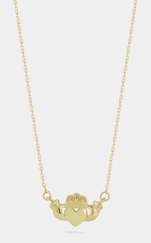 14K Gold Claddagh Necklace made by Lord & Taylor