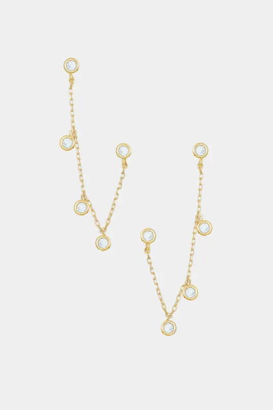 Two Hole Piercing Multi-Crystal Dangle Earrings sold by Lord & Taylor