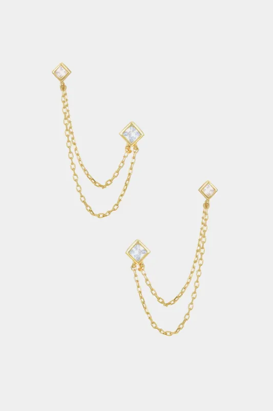 Two Hole Piercing Diamond Shape Earrings sold by Lord & Taylor