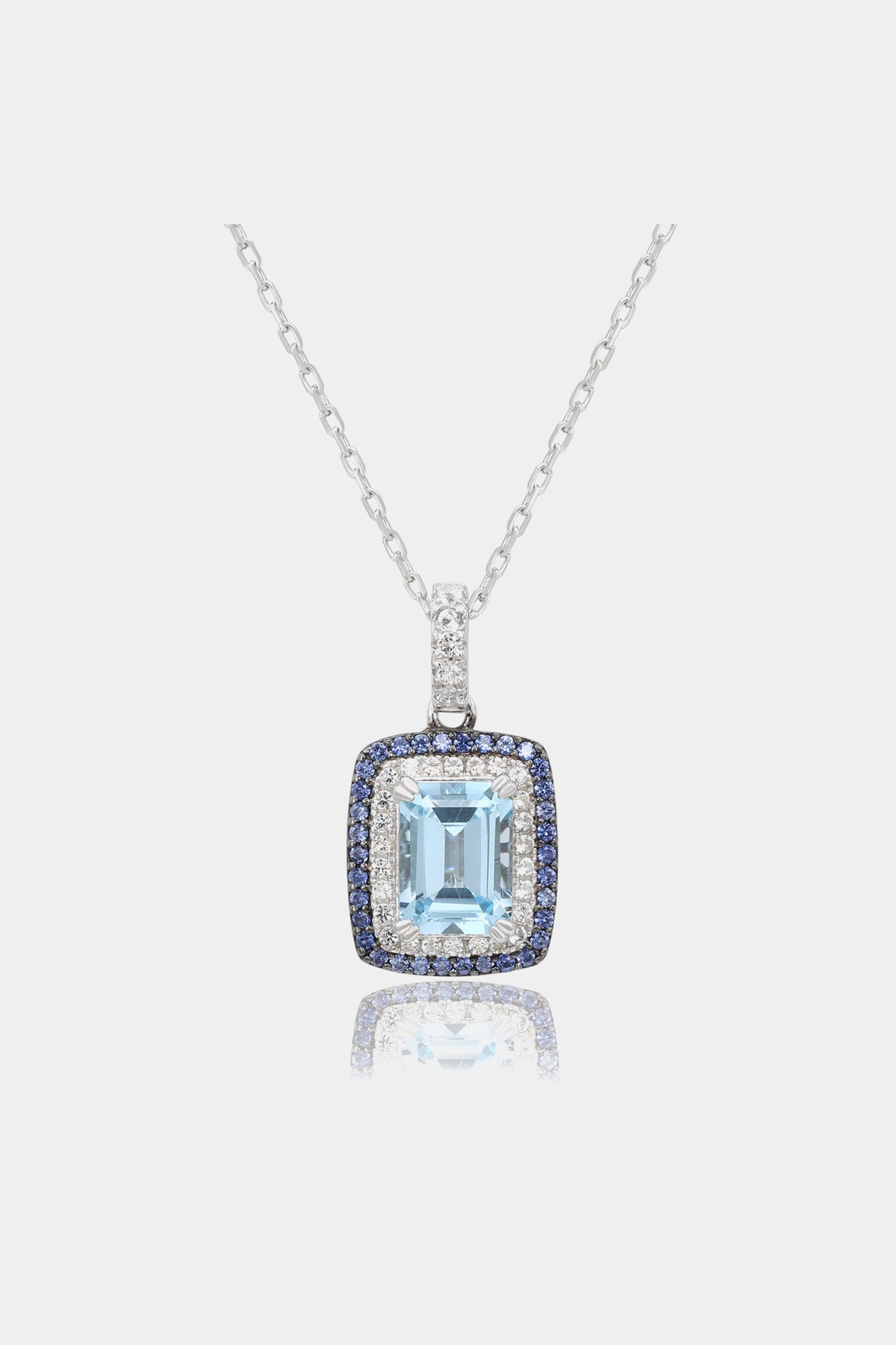 Emerald Cut Topaz And Sapphire Accent Pendant sold by Lord & Taylor