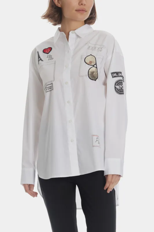 Print & Patch Button Down Shirt sold by Lord & Taylor