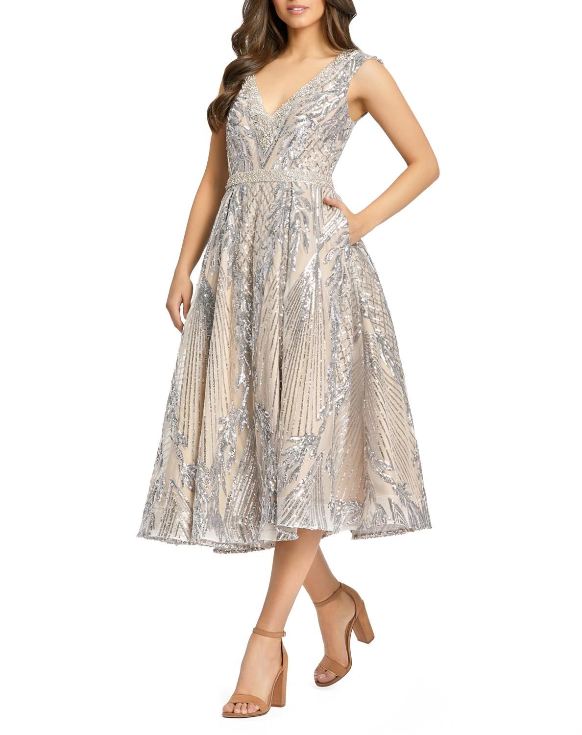 V Neck Midi Dress sold by Lord & Taylor