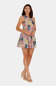 Delaney One Shoulder Fit & Flare Mini Dress sold by Lord & Taylor