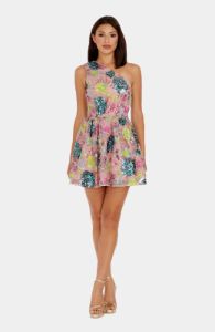 Delaney One Shoulder Fit & Flare Mini Dress sold by Lord & Taylor