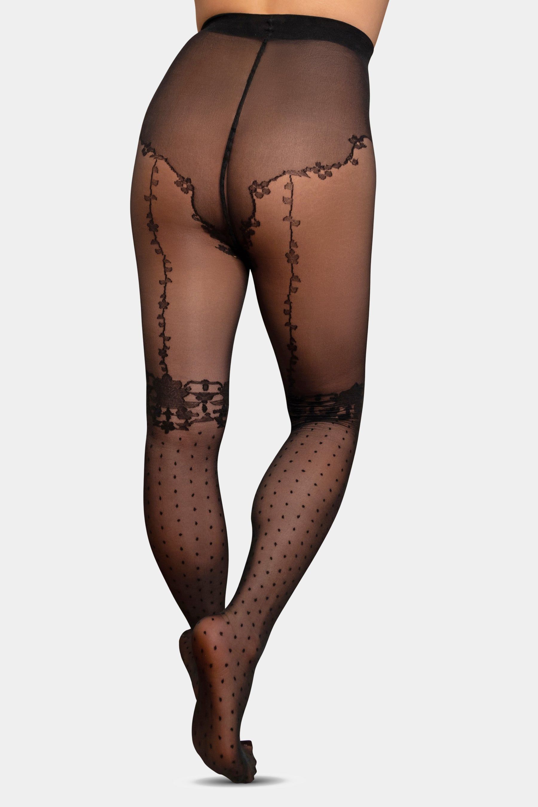 Dot Print Lace Tights sold by Lord & Taylor product image thumbnail 2