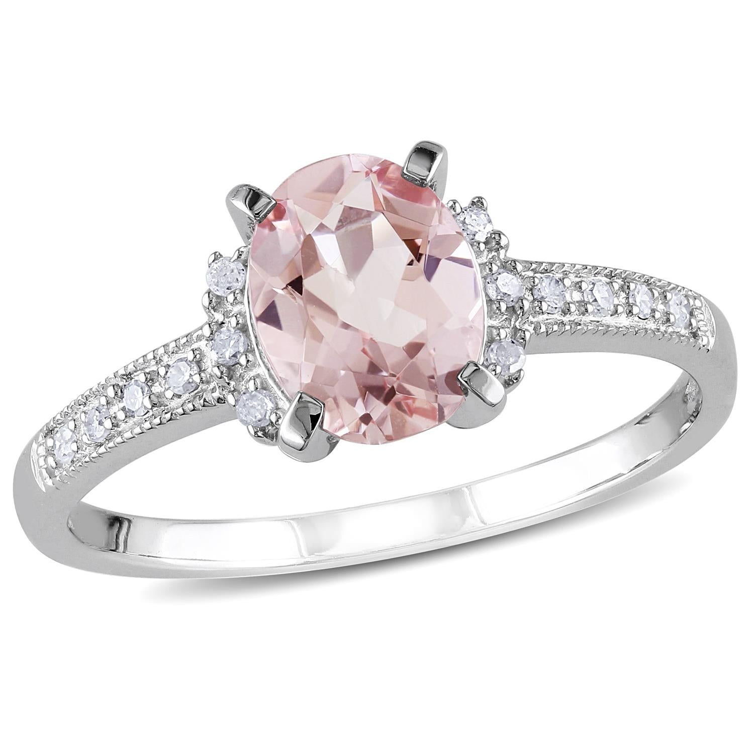 Morganite and Diamond Oval Ring sold by Lord & Taylor
