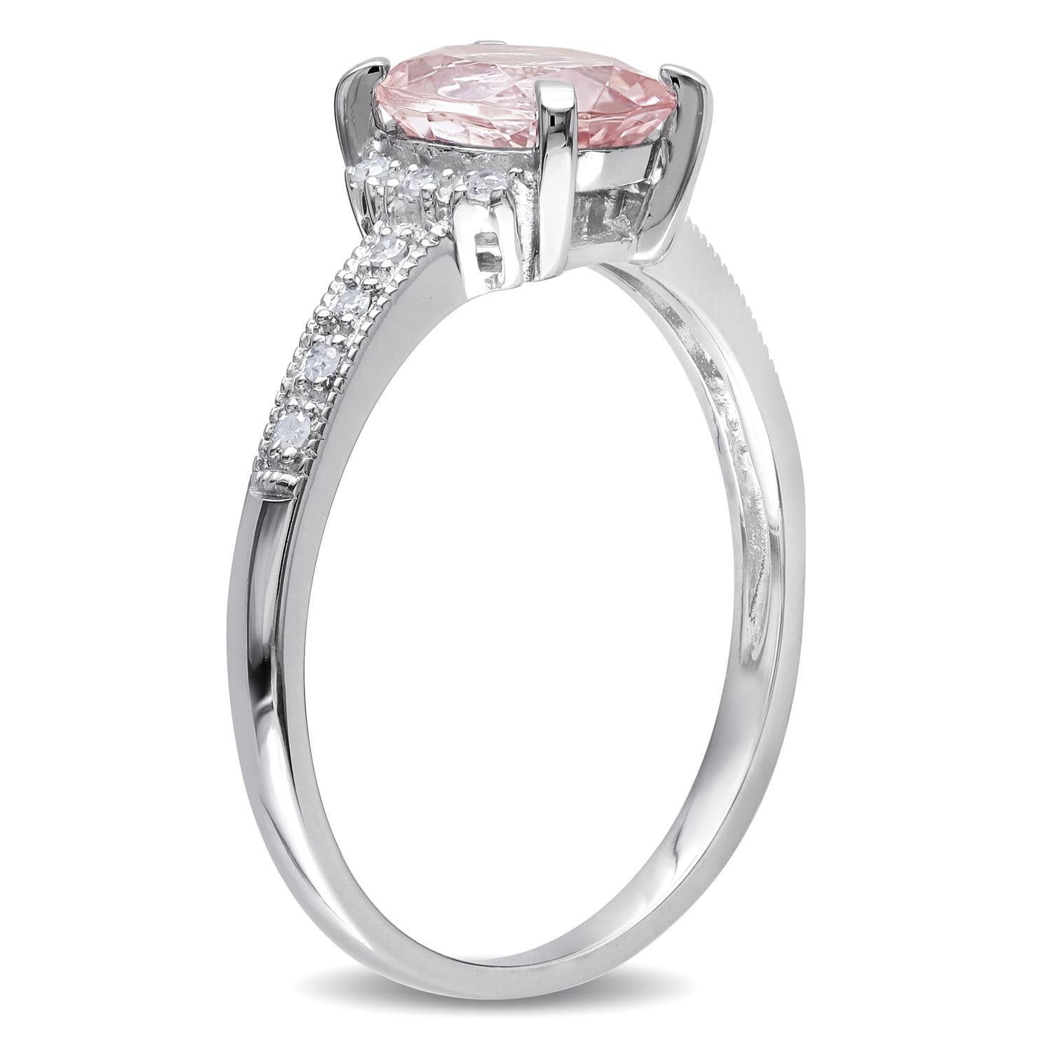 Morganite and Diamond Oval Ring sold by Lord & Taylor product image thumbnail 2
