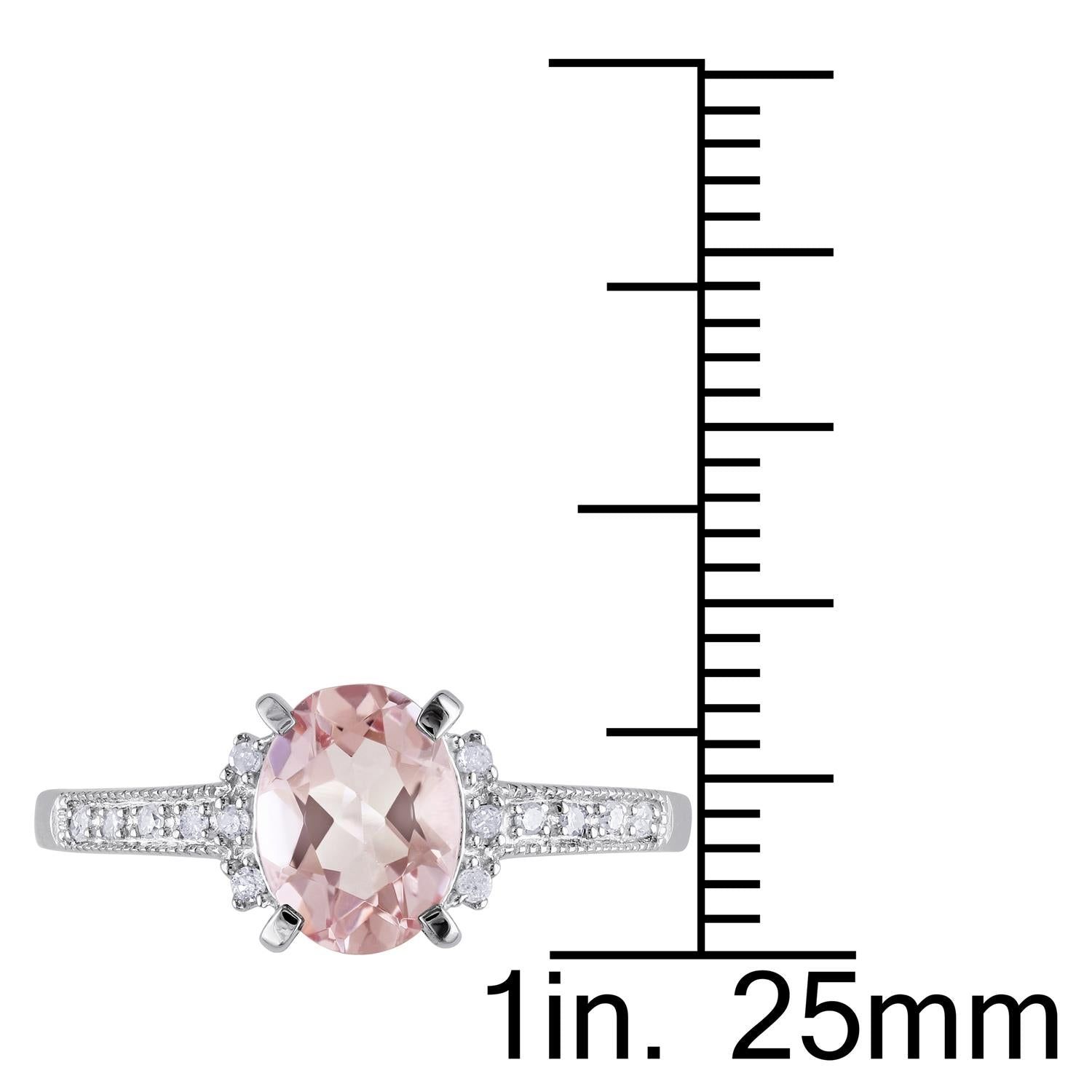 Morganite and Diamond Oval Ring sold by Lord & Taylor product image thumbnail 3