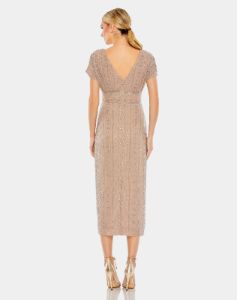 Beaded Cap Sleeve Column Midi Dress sold by Lord & Taylor