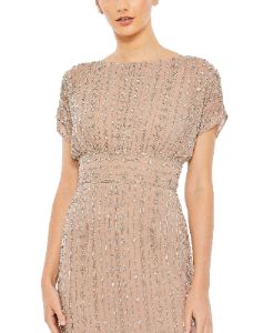 Beaded Cap Sleeve Column Midi Dress sold by Lord & Taylor