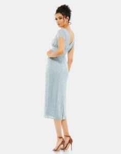 Beaded Cap Sleeve Column Midi Dress sold by Lord & Taylor