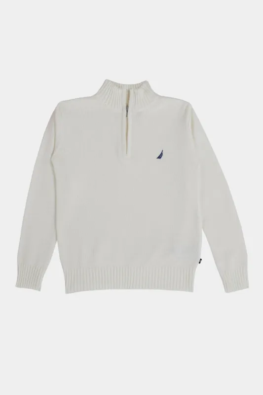 Boys Semi Zip Key Solid Sweater sold by Lord & Taylor