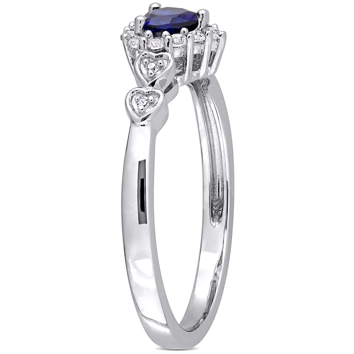 Lab-Created Blue an White Sapphire Ring sold by Lord & Taylor product image thumbnail 2