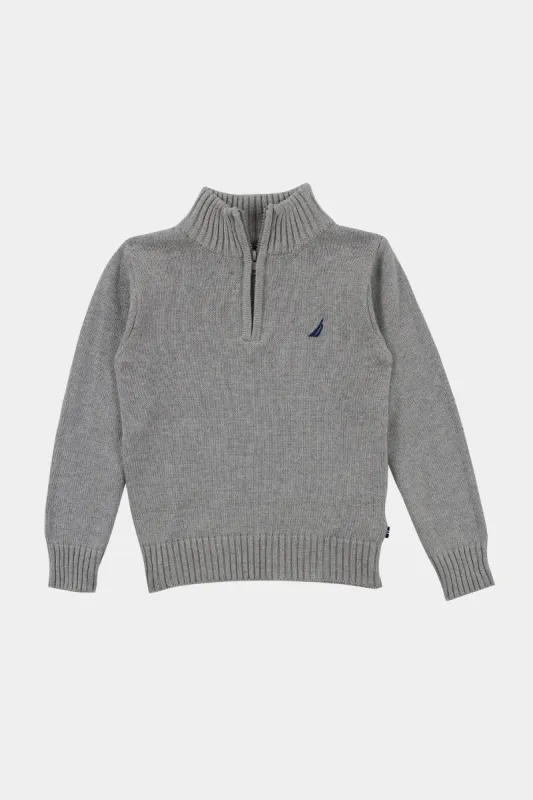 Boys Semi Zip Key Solid Sweater sold by Lord & Taylor