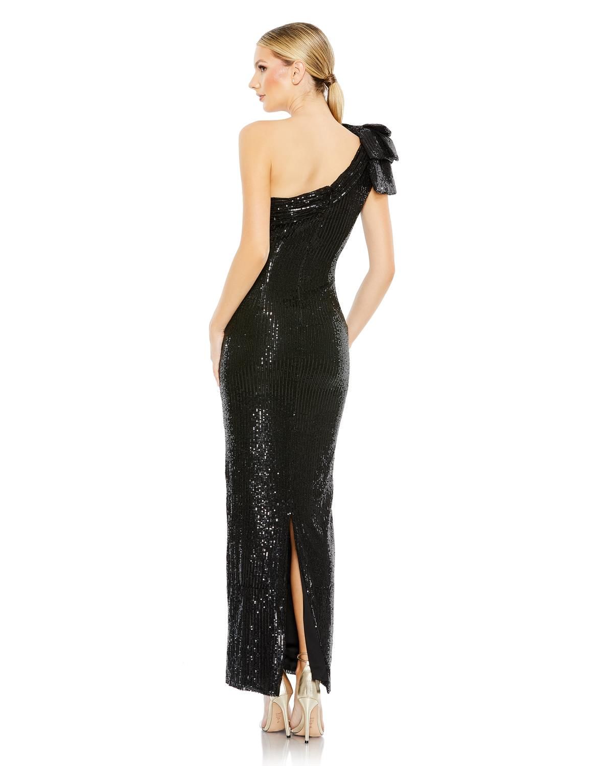 Sequined Soft Tie Halter Neck Column Gown sold by Lord & Taylor product image thumbnail 2