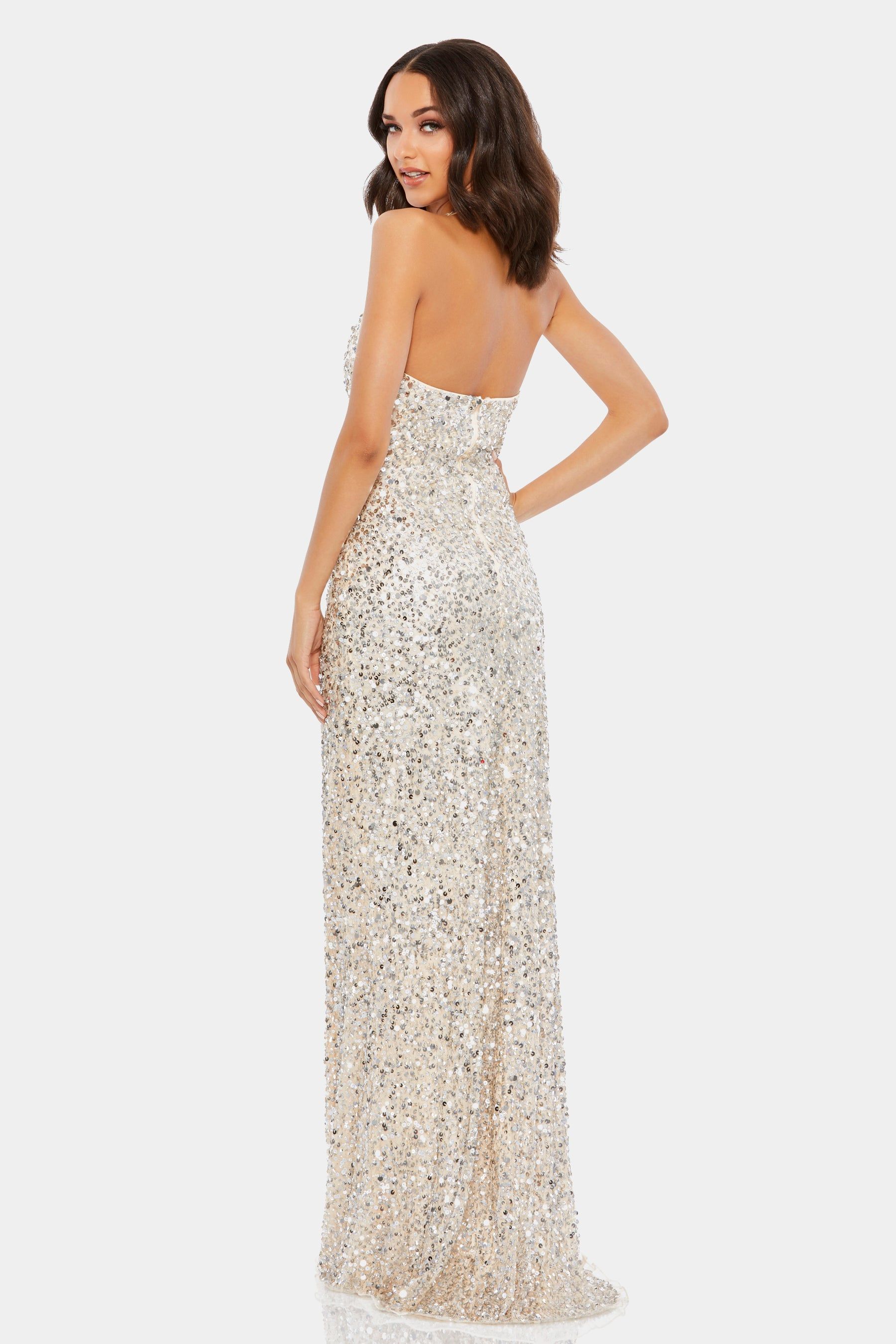 Sequin Halter Neck Sleeveless Sheath Gown sold by Lord & Taylor product image thumbnail 3