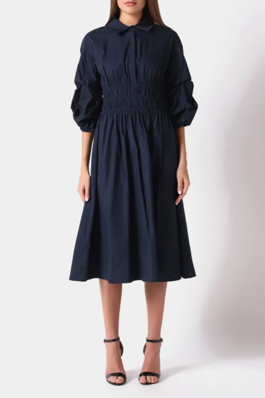 Puff Sleeve Ruched A Line Dress sold by Lord & Taylor