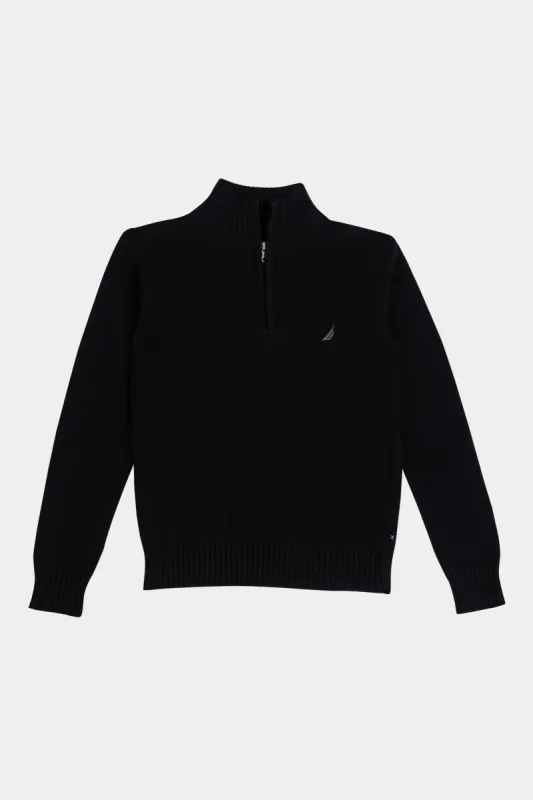 Boys Semi Zip Key Solid Sweater sold by Lord & Taylor